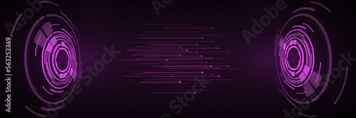 Sci-fi futuristic glowing background with abstract circles for your promotion.