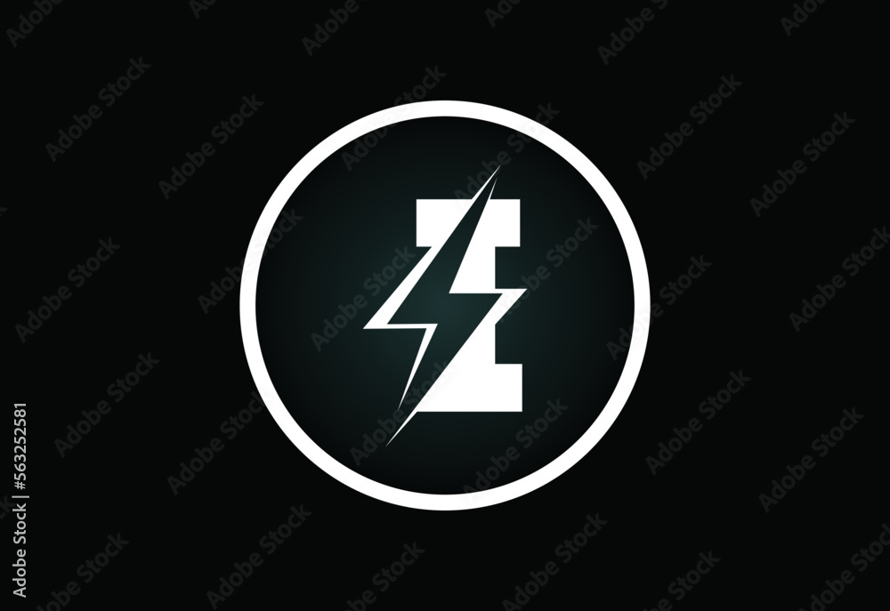 Initial I letter logo design with lighting thunder bolt. Electric bolt letter logo vector Initial I letter logo design with lighting thunder bolt. Electric bolt letter logo vector