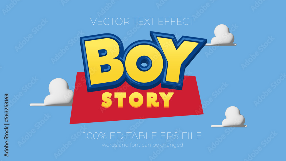 boy story text effect style, EPS editable text effect - obrazy, fototapety, plakaty 