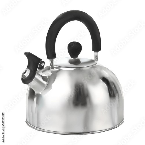 kettle digital drawing with watercolor style illustration