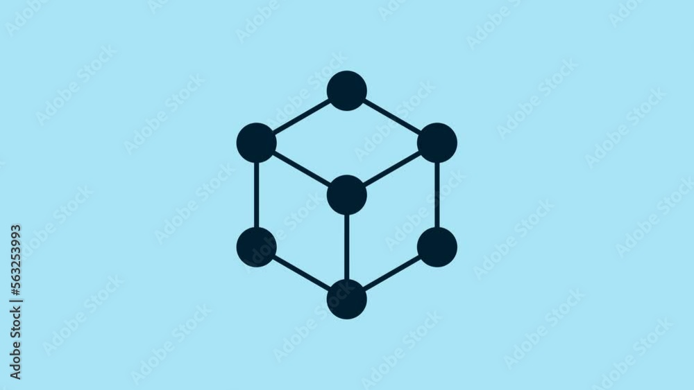 Blue Molecule icon isolated on blue background. Structure of molecules in chemistry, science teachers innovative educational poster. 4K Video motion graphic animation Blue Molecule icon isolated on blue background. Structure of molecules in chemistry, science teachers innovative educational poster. 4K Video motion graphic animation