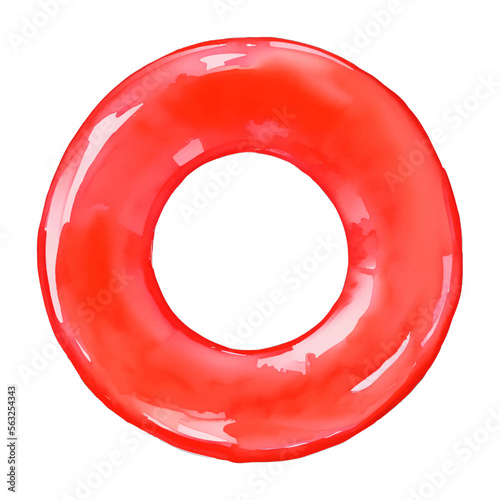 swim ring digital drawing with watercolor style illustration