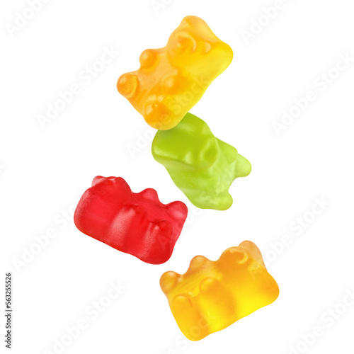 Tasty gummy jelly bears cut out