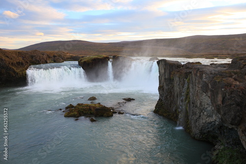 Panorama of Godafoss  waterfall in Iceland