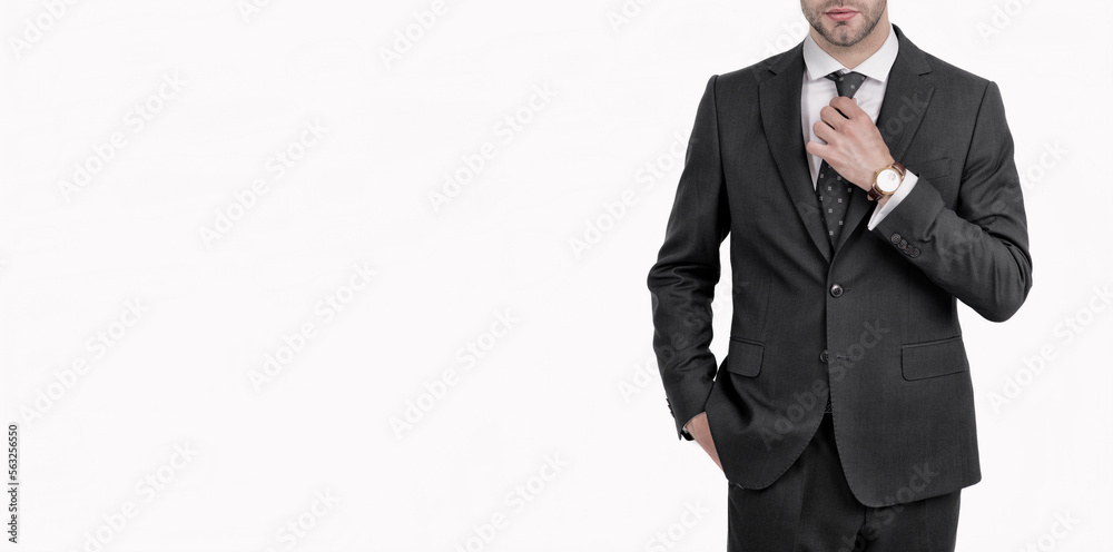 Professional corporate business professional businessman man crop view fixing necktie in suit Professional corporate business professional businessman man crop view fixing necktie in suit