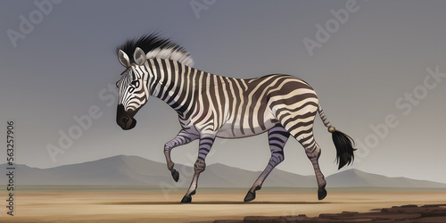 A cartoon graffiti drawing of a Zebra