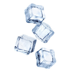 Four flying ice cubes cut out