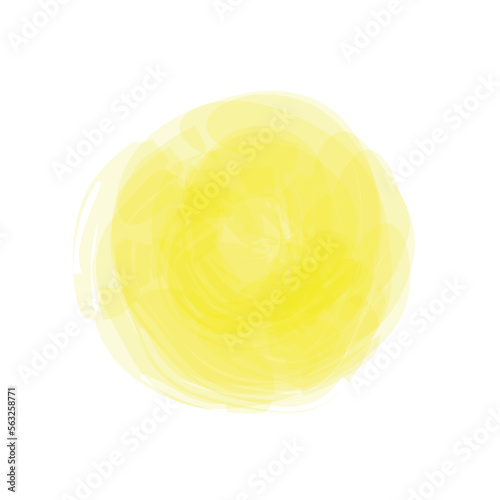 Wallpaper Mural Artistic watercolor vector circle splash yellow color bright sun. Design background template. Torontodigital.ca
