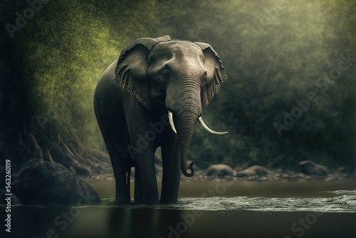 Elephant Stock Photo, Wildlife Photography, Generative Ai