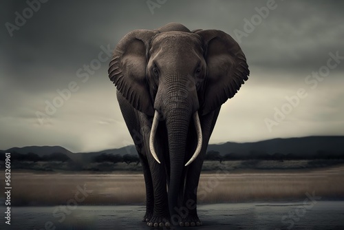 Elephant Stock Photo  Wildlife Photography  Generative Ai