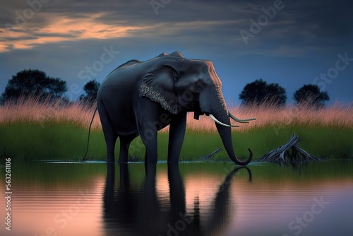 Elephant Stock Photo, Wildlife Photography, Generative Ai