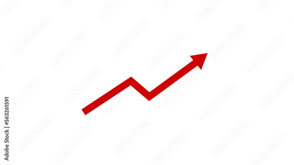 Animation diagram of a red arrow pointing up, as a symbol of improvement Animation diagram of a red arrow pointing up, as a symbol of improvement
