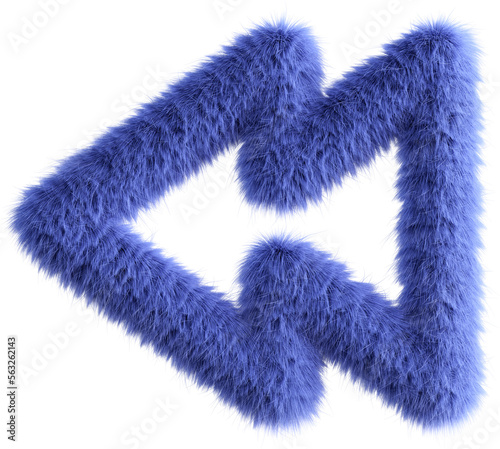 Blue fluffy 3D rewind icon