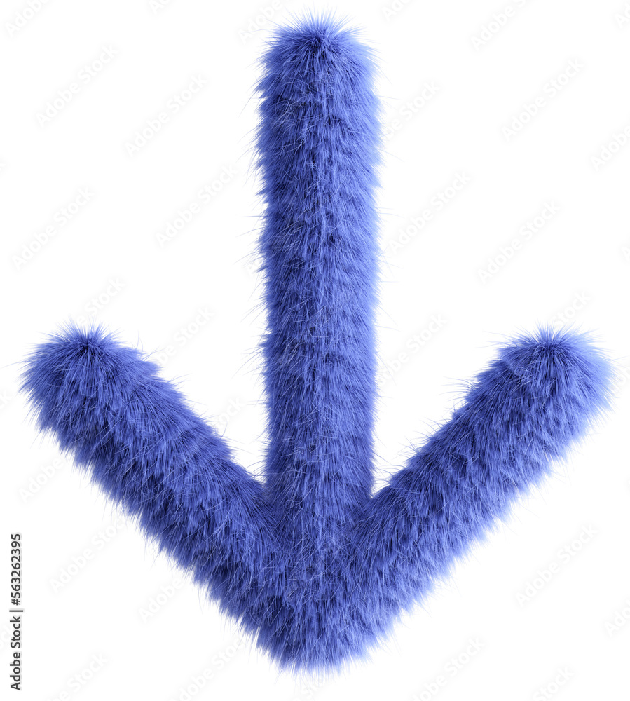 Blue fluffy 3D arrow bottom icon Blue fluffy 3D arrow bottom icon