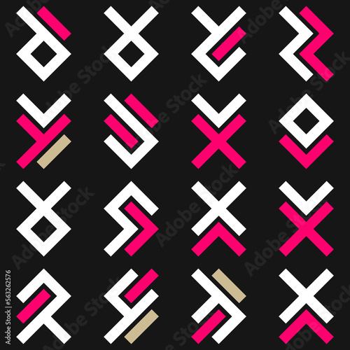 Asemic Glyph writing hieroglyph imitation abstract illustration