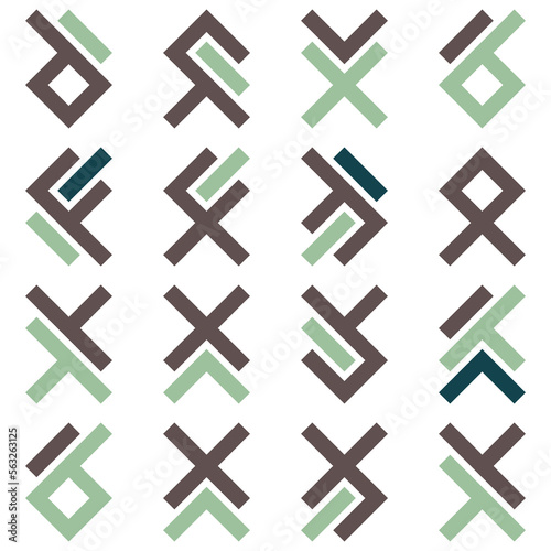 Asemic Glyph writing hieroglyph imitation abstract illustration