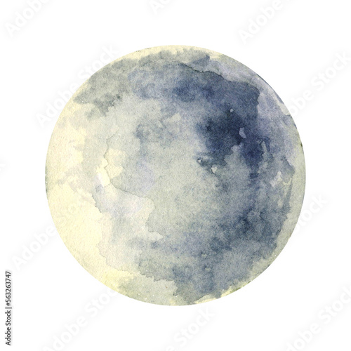 Full Moon. Watercolor .