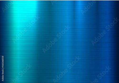 Blue metallic background, brushed metal texture