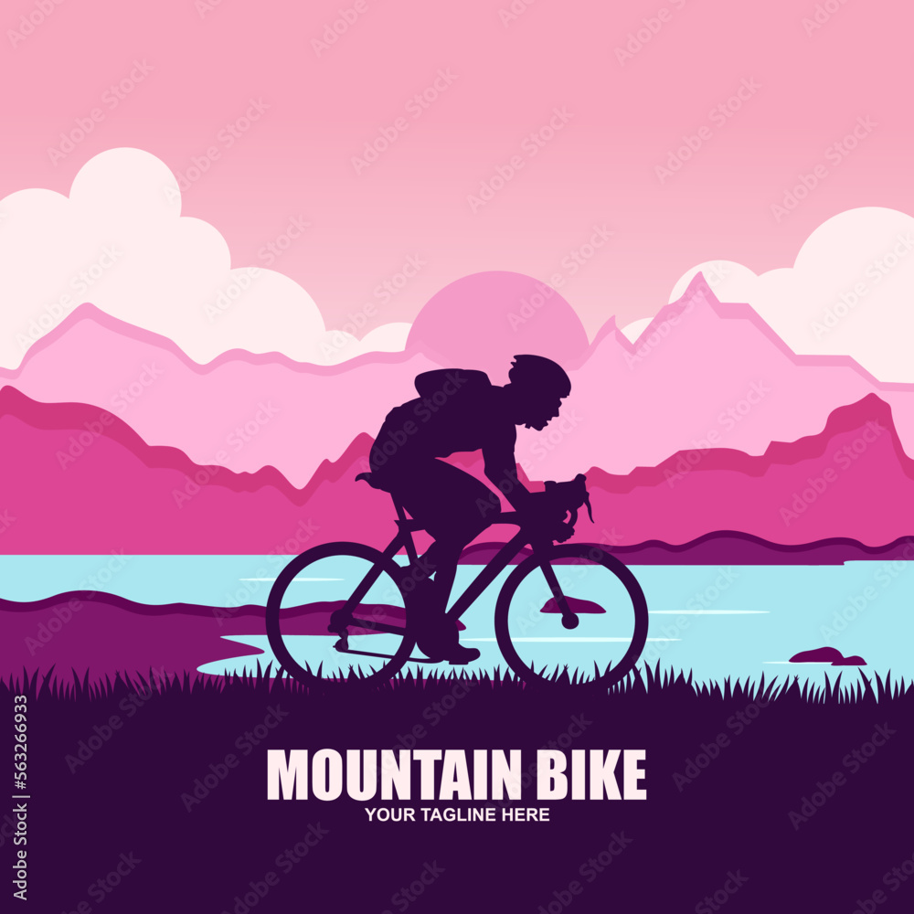 ride mountain bike vector logo