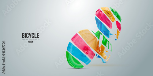 Abstract silhouette of a road bike racer, man is riding on sport bicycle isolated on white background. Cycling sport transport. Vector illustration