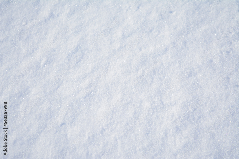 Background and texture of white snow. Sparkling snow