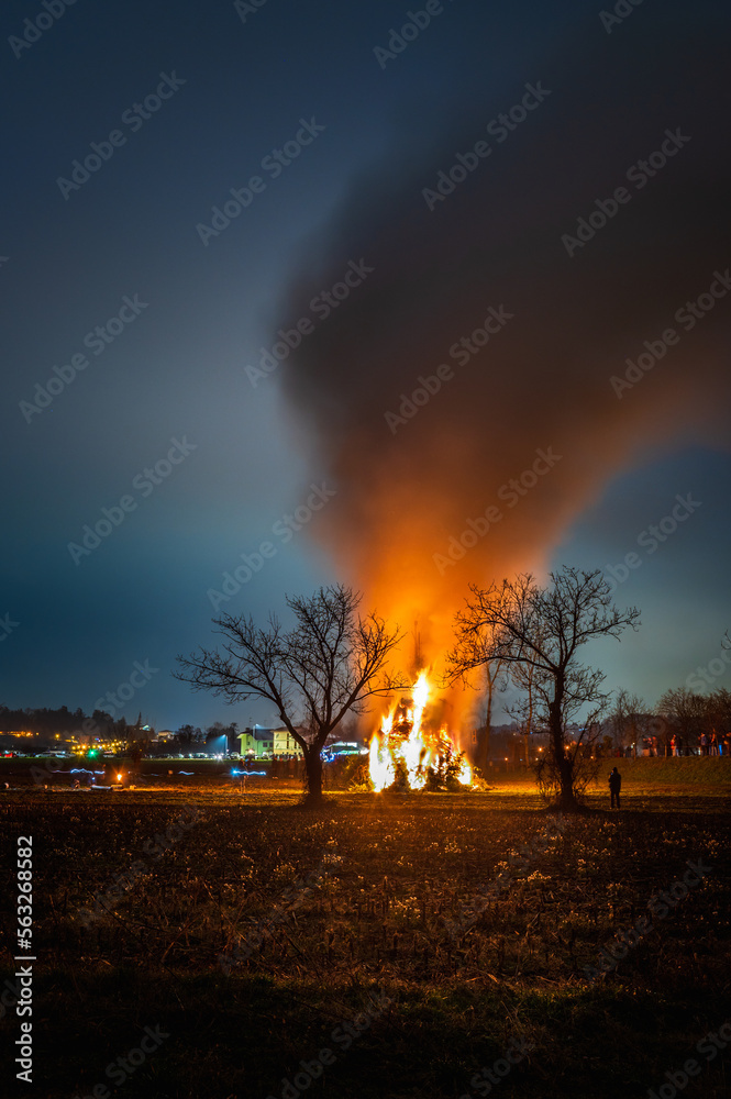 Fototapeta premium Epiphany fires of tradition in Friuli