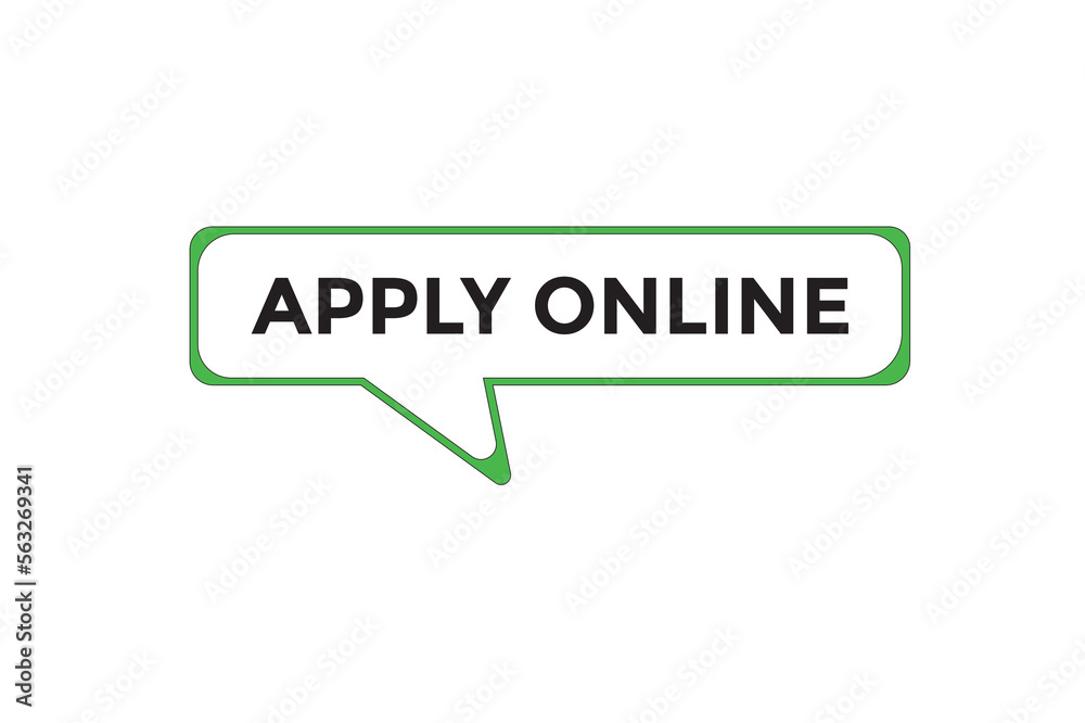 Apply online button web banner templates. Vector Illustration
