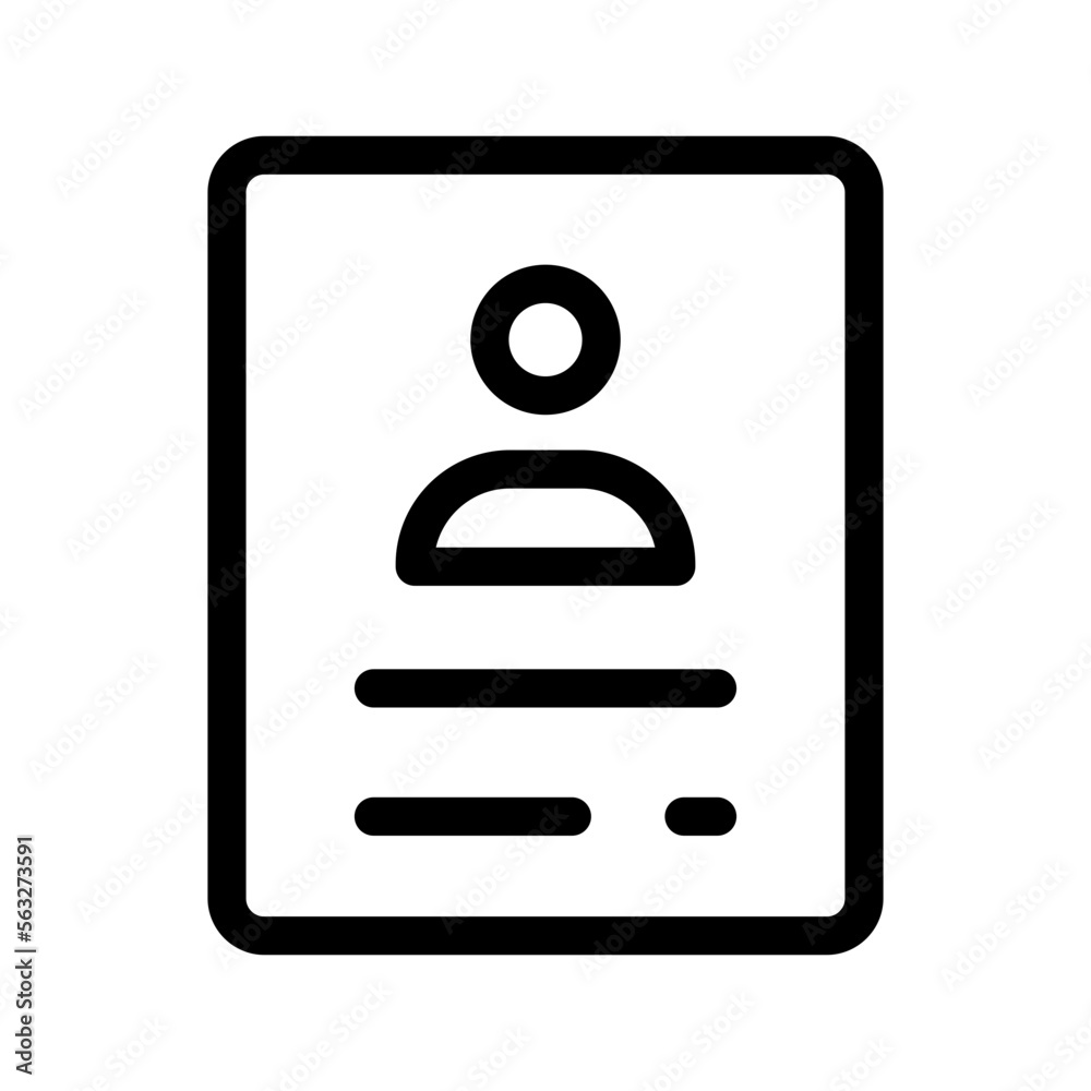Identity Card Icon Vector Symbol Design Illustration