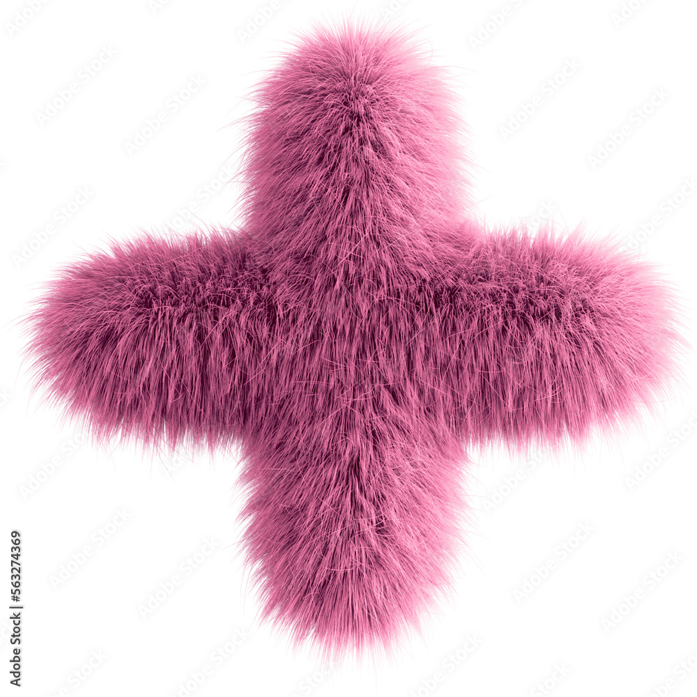 Pink 3D Fluffy Symbol Plus Pink 3D Fluffy Symbol Plus