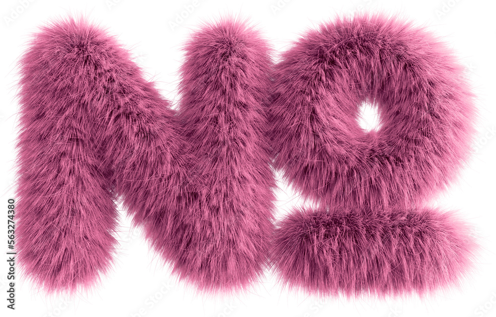 Pink 3D Fluffy Symbol Numero Sign Pink 3D Fluffy Symbol Numero Sign