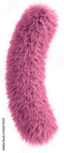 Pink 3D Fluffy Symbol Left Parenthesis