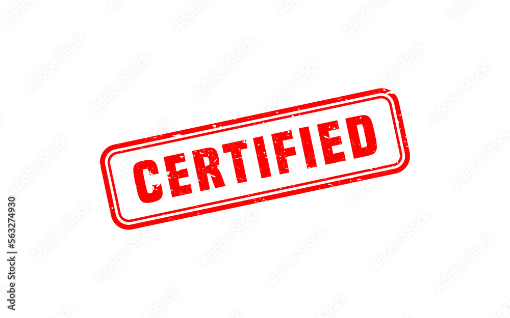 CERTIFIED rubber stamp with grunge style on white background CERTIFIED rubber stamp with grunge style on white background