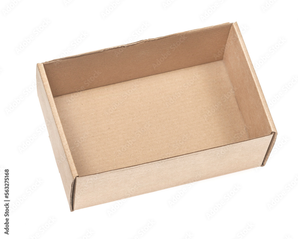 Open сardboard boxes for gifts or package isolated on white background. Corrugated cardboard paper carton cargo container close up. parcels Open сardboard boxes for gifts or package isolated on white background. Corrugated cardboard paper carton cargo container close up. parcels