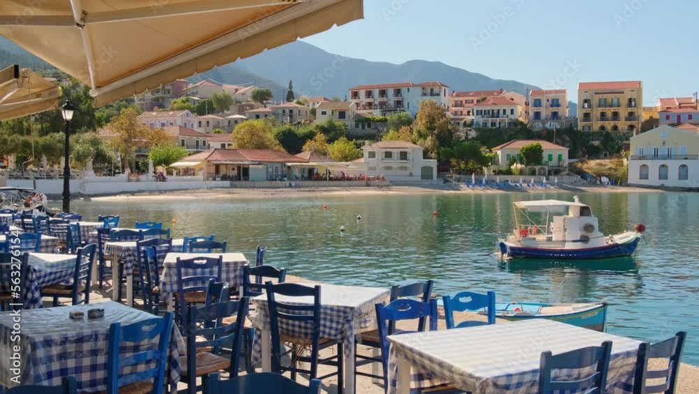 Idyllic view of the picturesque fishing village of Assos, Kefalonia, Greece Idyllic view of the picturesque fishing village of Assos, Kefalonia, Greece