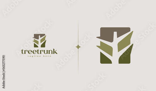 Tree Trunk Logo Template. Universal creative premium symbol. Vector illustration. Creative Minimal design template. Symbol for Corporate Business Identity