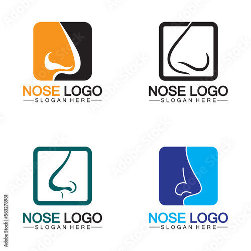 Nose logo design vector template, Organs logo design concept, Icon symbol