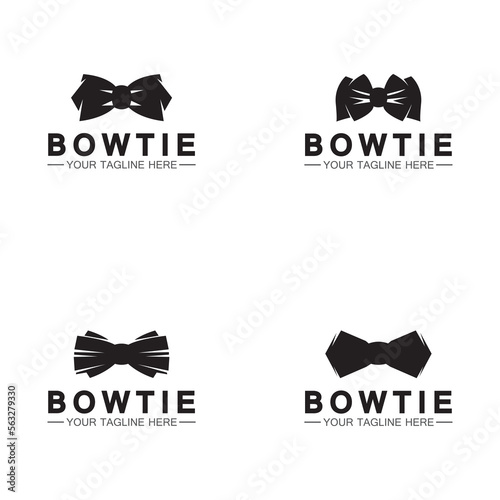 vintage silhouette bow tie logo vector illustration design. butterfly tie logo and symbol