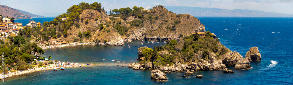 Obraz premium Panoramica Isola Bella Taormina Sicilia