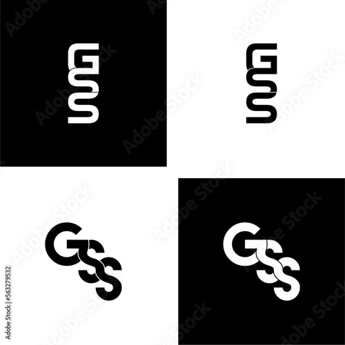 gss lettering initial monogram logo design set photo