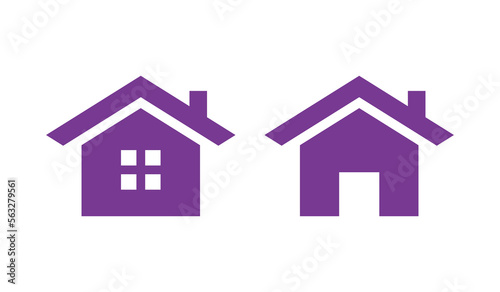 Home icon Vector Illustration design Logo template. Suitable for many purposes. Editable house symbol in purple color in eps10 format
