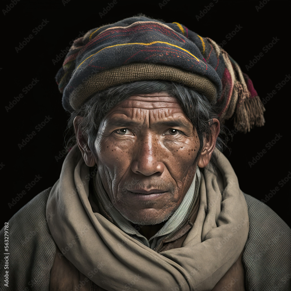 Peruvian Man Portrait-Working Man Portrait-Generative AI Peruvian Man Portrait-Working Man Portrait-Generative AI