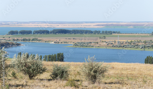 Landscape of the northern part of the Republic of Moldova with the Dniester River.