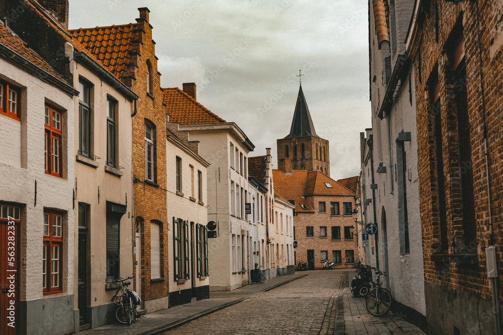 Narrow street in  Belgium