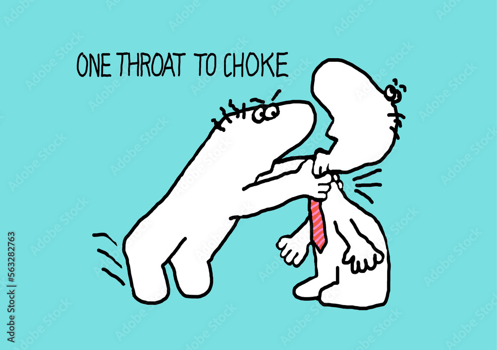 One throat to choke - corporate jargon fun cartoon