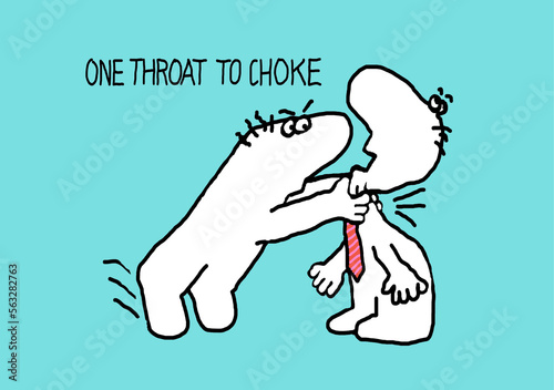 Obraz na płótnie One throat to choke - corporate jargon fun cartoon w salonie