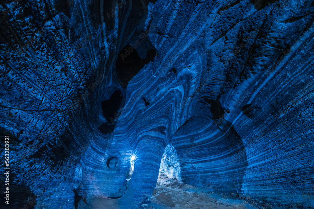 Beautiful blue cave in Tak province, Thailand.