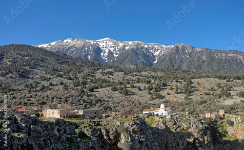 The village of Aradena and its famous Gorge, Crete, Greece photo