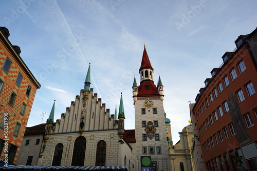 Beautiful architecture in the old town of Munich.