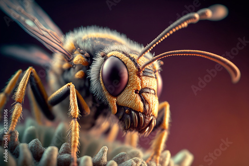Ultra macro photography of a Wasp - AI generative © Giordano Aita