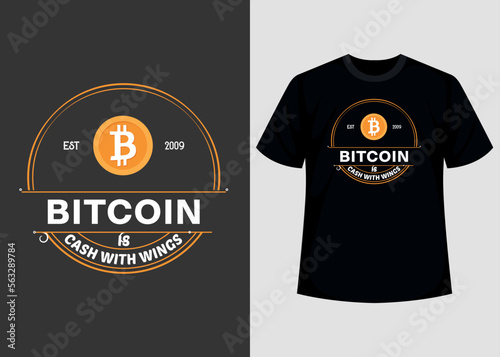 Bitcoin Crypto Printable T shirt Design Graphic Vector Template